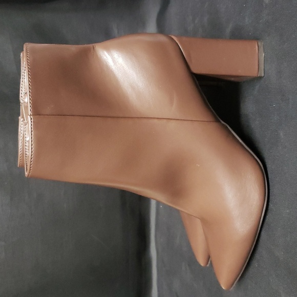 Nine West Brown Side-zip Ankle Boots with Pointed Toe and Block Heel, 6.5 - Picture 2 of 9